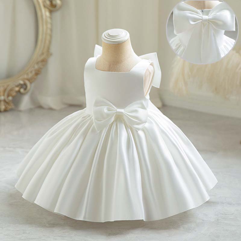 Baby Clothing Usa - Dziewczynek Party Dress słodka duża kokarda